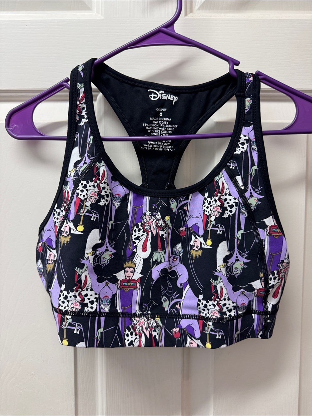 Disney Black & Purple Villains Racerback Sports Bra